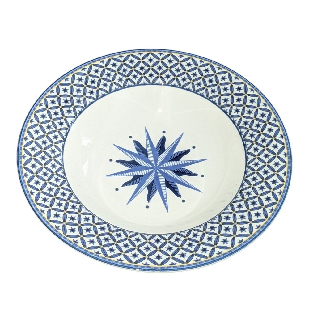 Victoria & Beale Williamsburg 9026 Blue White Star Porcelain Pasta Bowl 9 inch